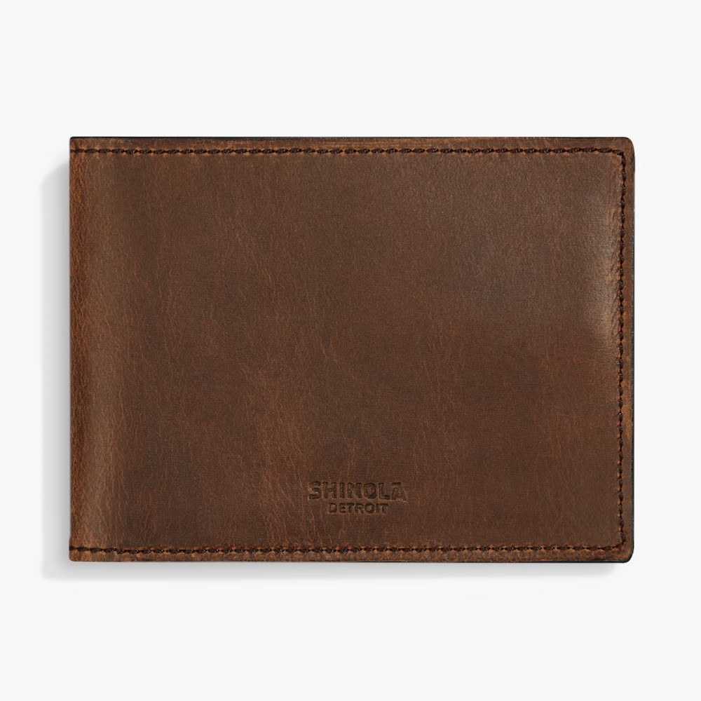 Picture of Shinola Slim Bifold Wallet - Medium Brown