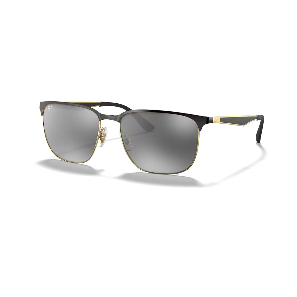 Picture of Ray-Ban Black/Gold Square Frame - Grey Gradient Mirror Lens