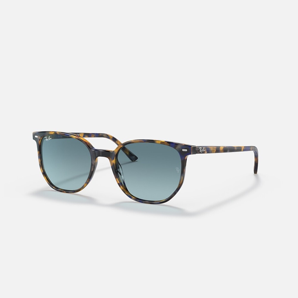 Picture of Ray-Ban Elliot Sunglasses-Yellow/Blue Havana Frame/Blue Lenses