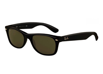 Picture of Ray-Ban New Wayfarer Black Rubber - Green Lens