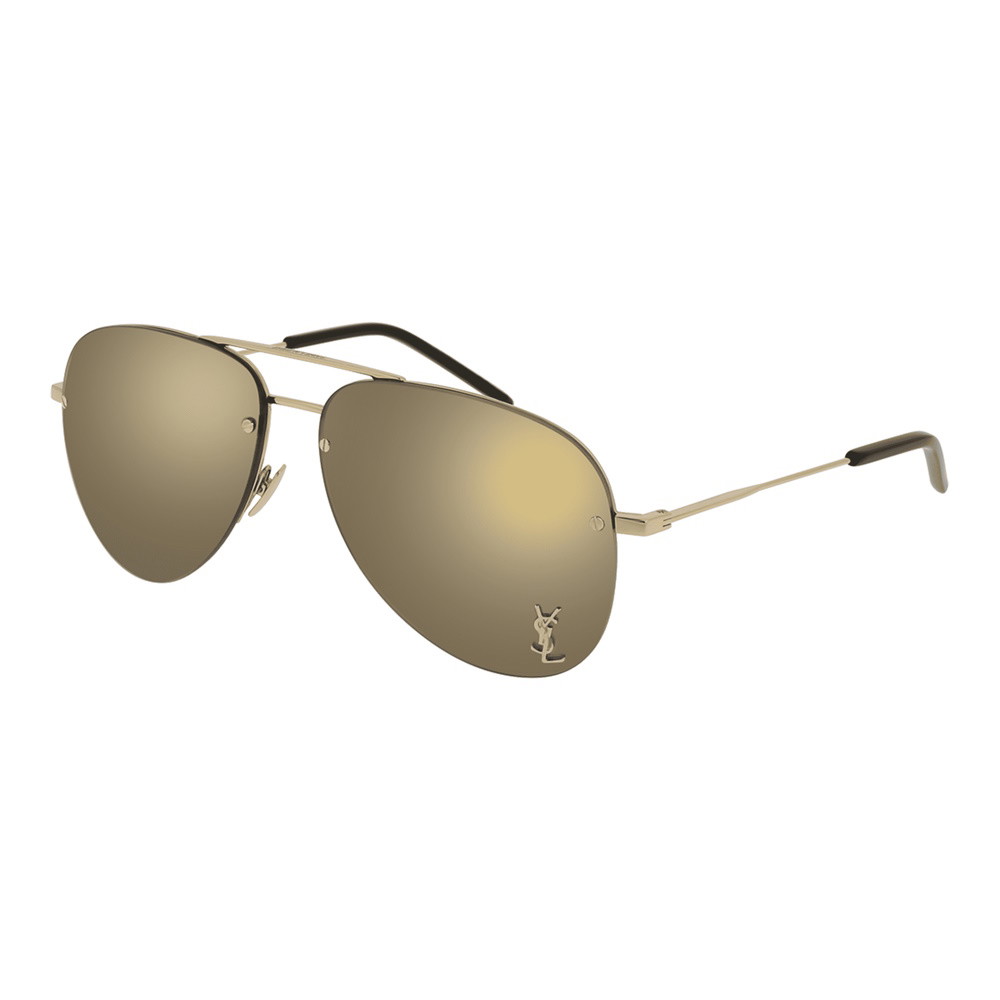 Picture of Saint Laurent Unisex Sunglasses - Shiny Gold/Bronze Mirror