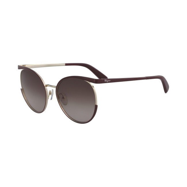 Picture of Ferragamo Cutout Cat-Eye Sunglasses - Bordeaux/Gold