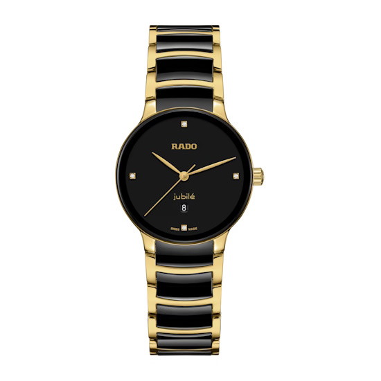 Picture of Rado 30.5mm Centrix Watch with 4 Diamonds, Black Dial
