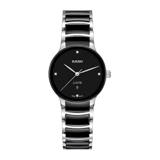 Picture of Rado 30.5mm Centrix Watch with 4 Diamonds, Black Dial