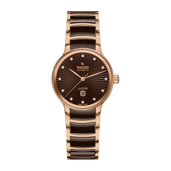 Picture of Rado Centrix Auto 30.5mm Watch with 12 Diamonds - Brown