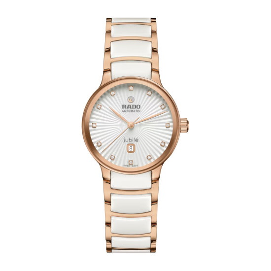 Picture of Rado Centrix Auto White-Tone 30.5mm Watch with 12 Diamonds