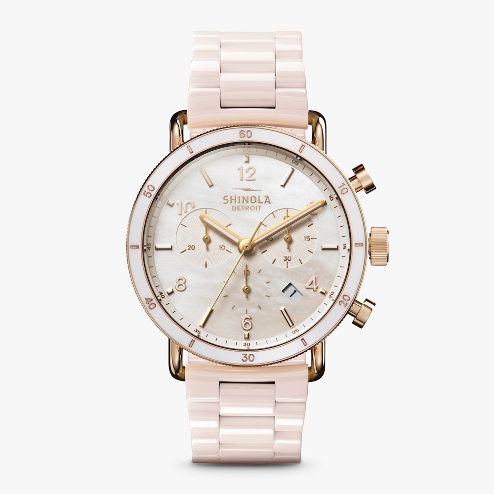 Picture of Shinola Canfield Sport 40mm Watch with Blush Ceramic MOP