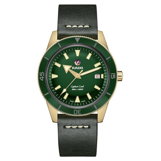 Picture of Rado Captain Cook Automatic Bronze Watch with Green Dial