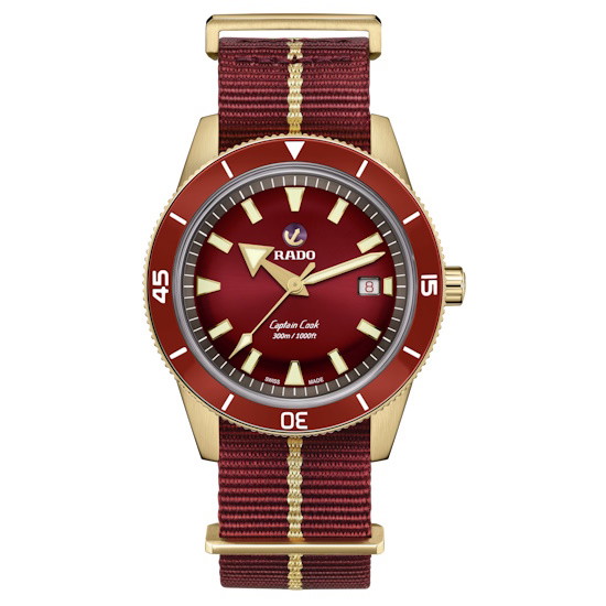 Picture of Rado Captain Cook Automatic Bronze Watch with Red Dial