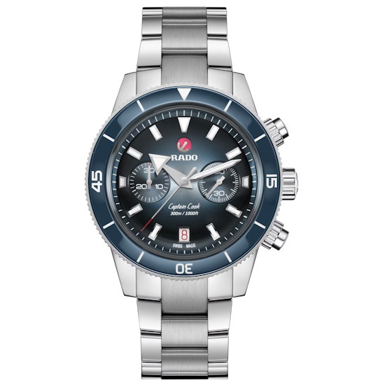Picture of Rado Captain Cook Automatic Chronograph Watch with Blue Dial