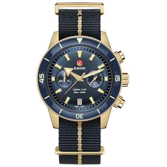 Picture of Rado Captain Cook Automatic Chronograph Watch with Blue Strap
