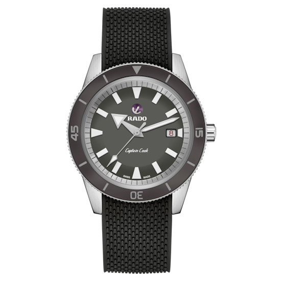Picture of Rado Captain Cook Automatic Watch with Black Rubber Strap