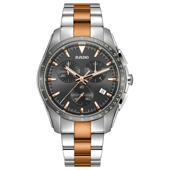 Picture of Rado Hyperchrome Chronograph Two-Tone Watch with Black Dial