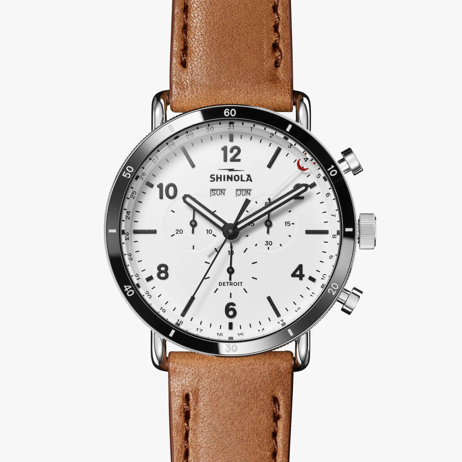 Picture of Shinola 45mm Canfield Sport Watch - White/Bourbon