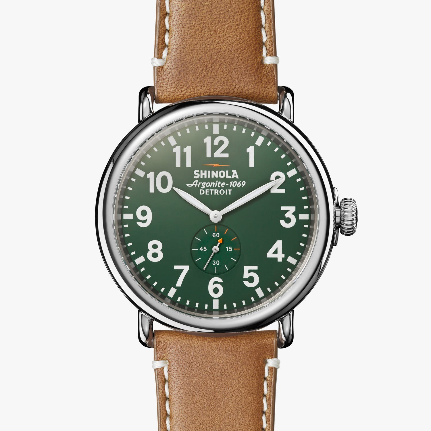 Picture of Shinola 47mm Runwell Watch - Green/Tan