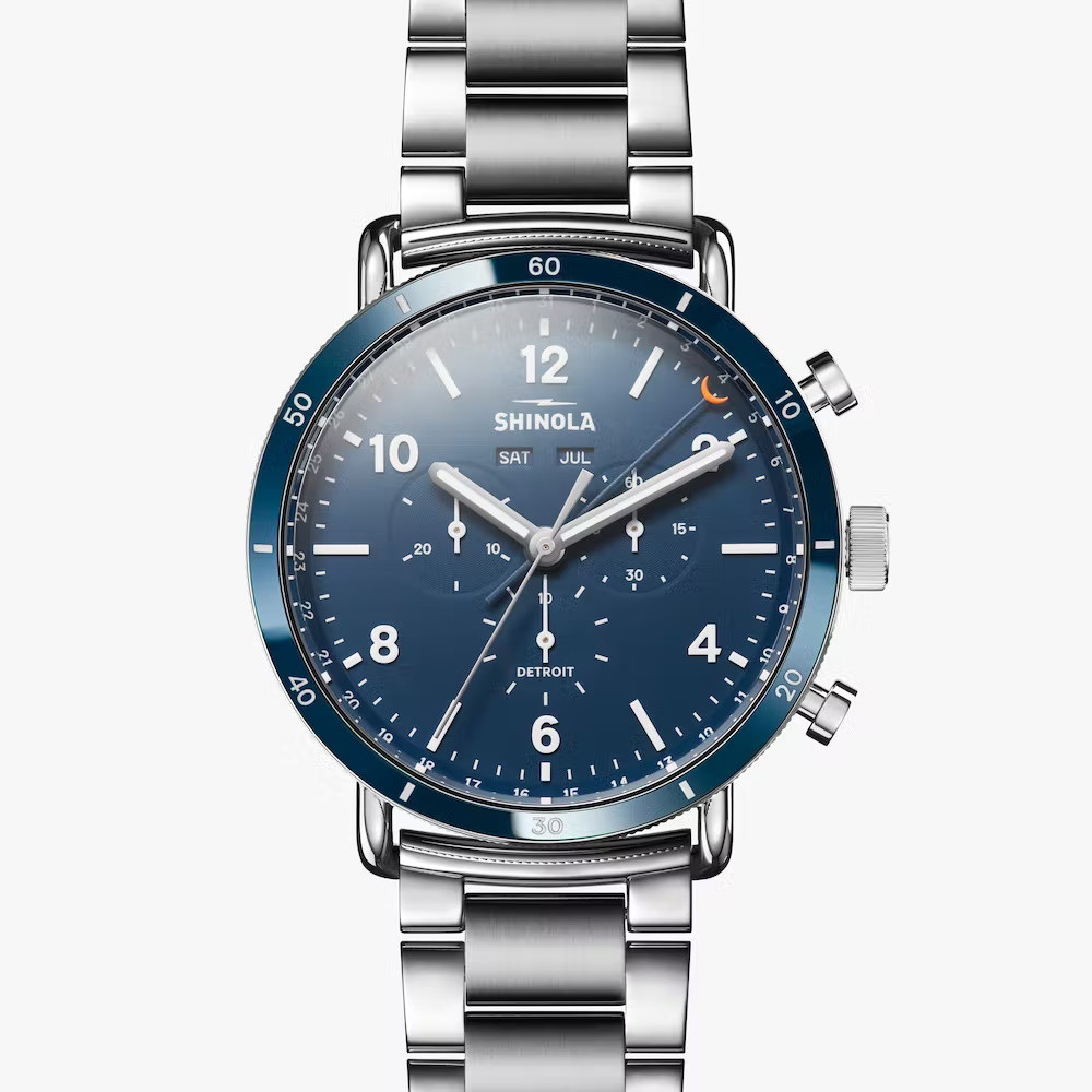 Picture of Shinola Canfield Sport 45mm Stainless Steel Watch w/ Blue Dial