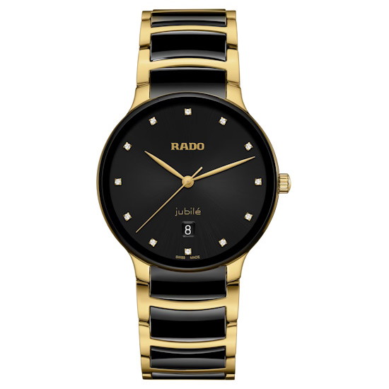 Picture of Rado Centrix Quartz Watch with 12 Diamonds, Black Dial