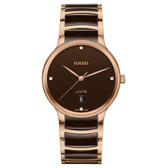 Picture of Rado Centrix Quartz Watch with 4 Diamonds, Brown Dial