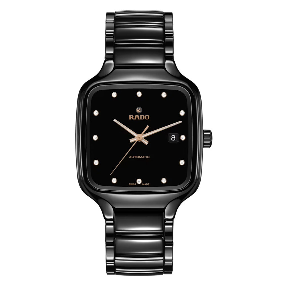 Picture of Rado True Square Auto Diamonds Black Ceramic Watch