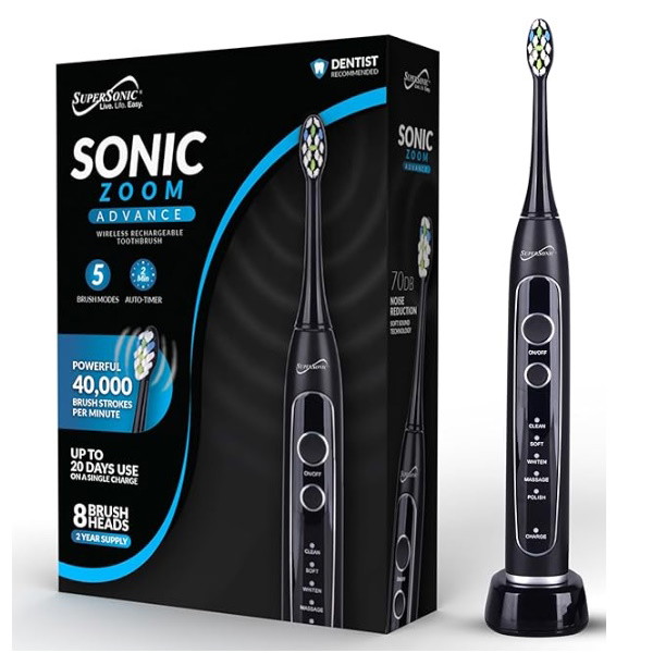 Picture of SuperSonic SONIC ZOOM Advance Rechargeable Toothbrush - Black
