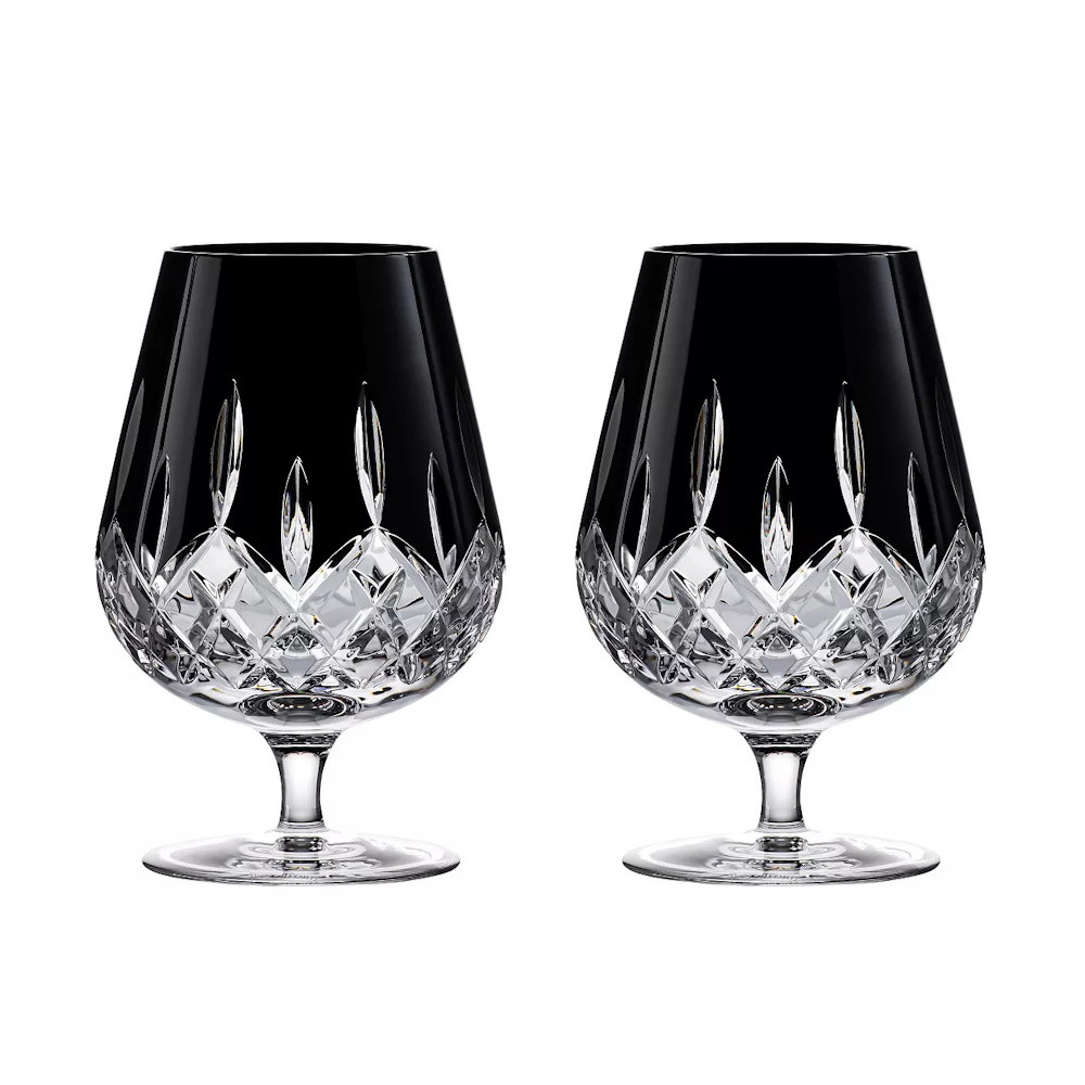 Picture of Waterford Set of 2 Lismore Black Brandy Balloon Glasses- 17oz.