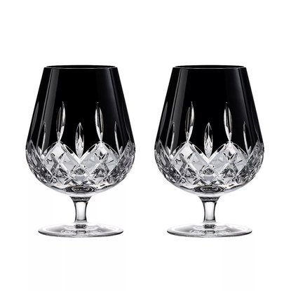 Picture of Waterford Set of 2 Lismore Black Brandy Balloon Glasses- 17oz.