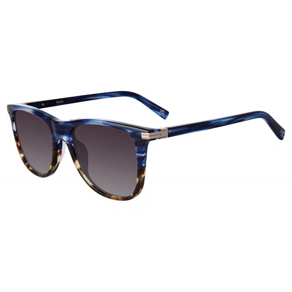 Picture of Tumi Wayfarer Sunglasses-Blue/Brown Tort w/Grey Gradient Lens