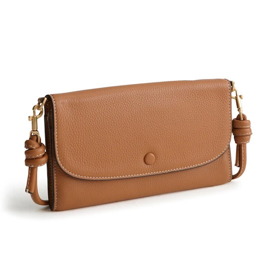 Picture of Vera Bradley Leather Wildwood Wallet Crossbody - Roasted Pecan