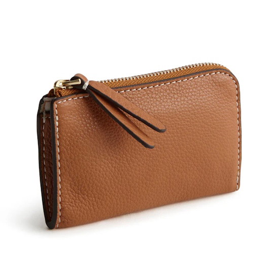 Picture of Vera Bradley Leather Zip Card Pouch - Roasted Pecan