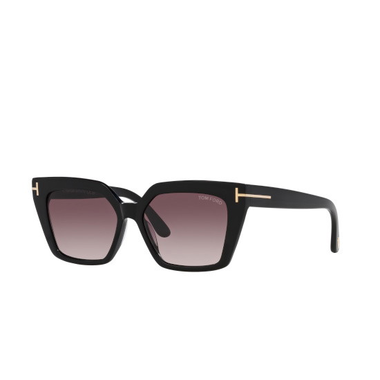 Picture of Tom Ford Winona Sunglass - Shiny Black with Gradient Rose Lens