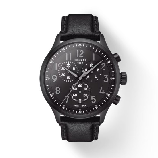 Picture of Tissot Chrono XL Vintage Watch with Black Leather & Black Dial