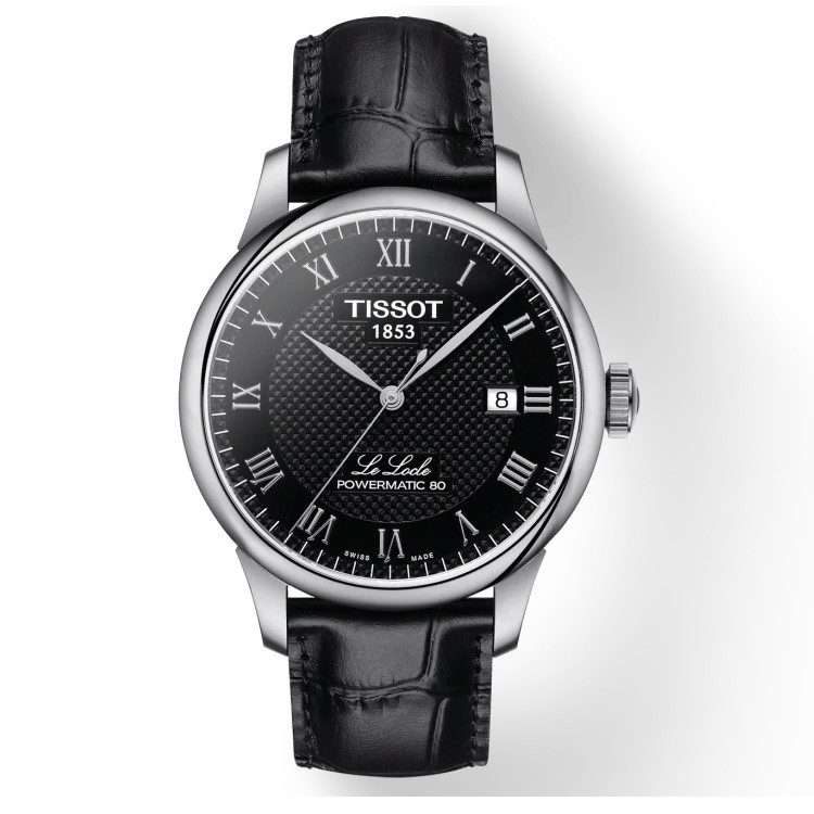 Picture of Tissot Le Locle Powermatic 80 - Black Leather/Black Dial Watch