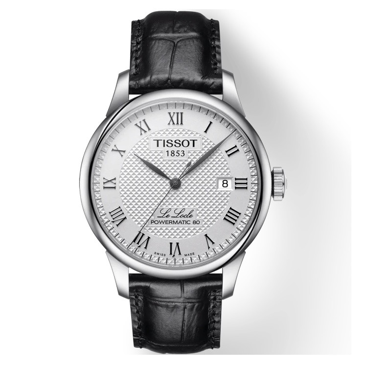 Picture of Tissot Le Locle Powermatic 80- Black Leather Strap/Silver Dial