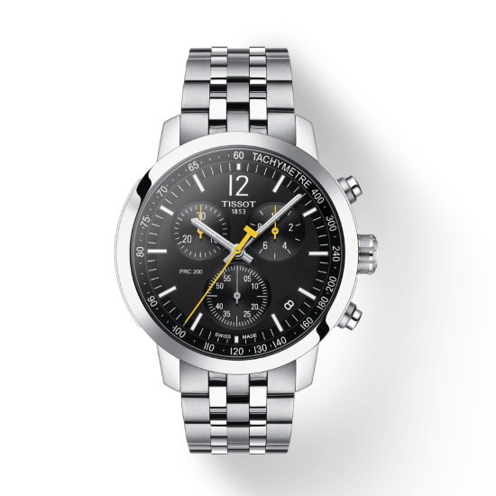 Picture of Tissot PRC 200 Chrono - Steel Bracelet & Black/Yellow Dial