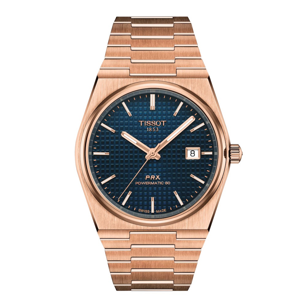 Picture of Tissot PRX Powermatic 80 40mm Rose-Gold Tone Watch w/Blue Dial