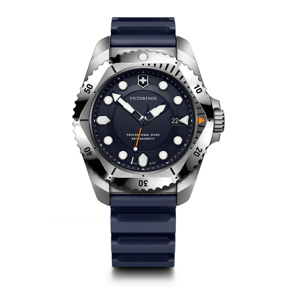 Picture of Victorinox 43mm Dive Pro Quartz Watch with Blue Rubber Strap