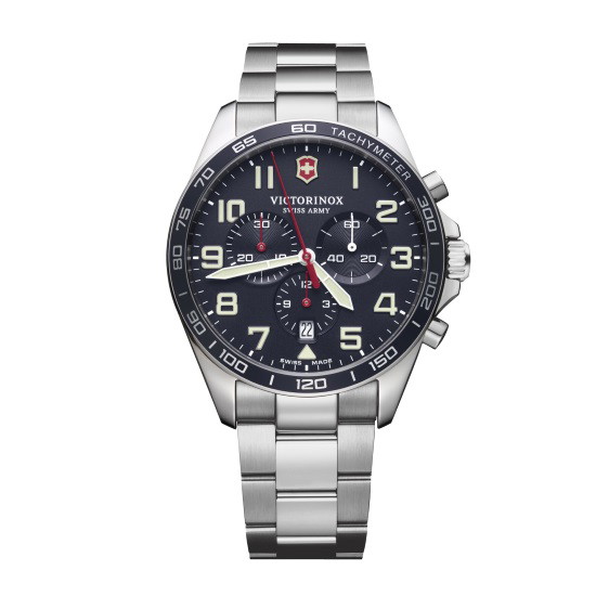 Picture of Victorinox Fieldforce Chrono Steel Watch with Blue Dial
