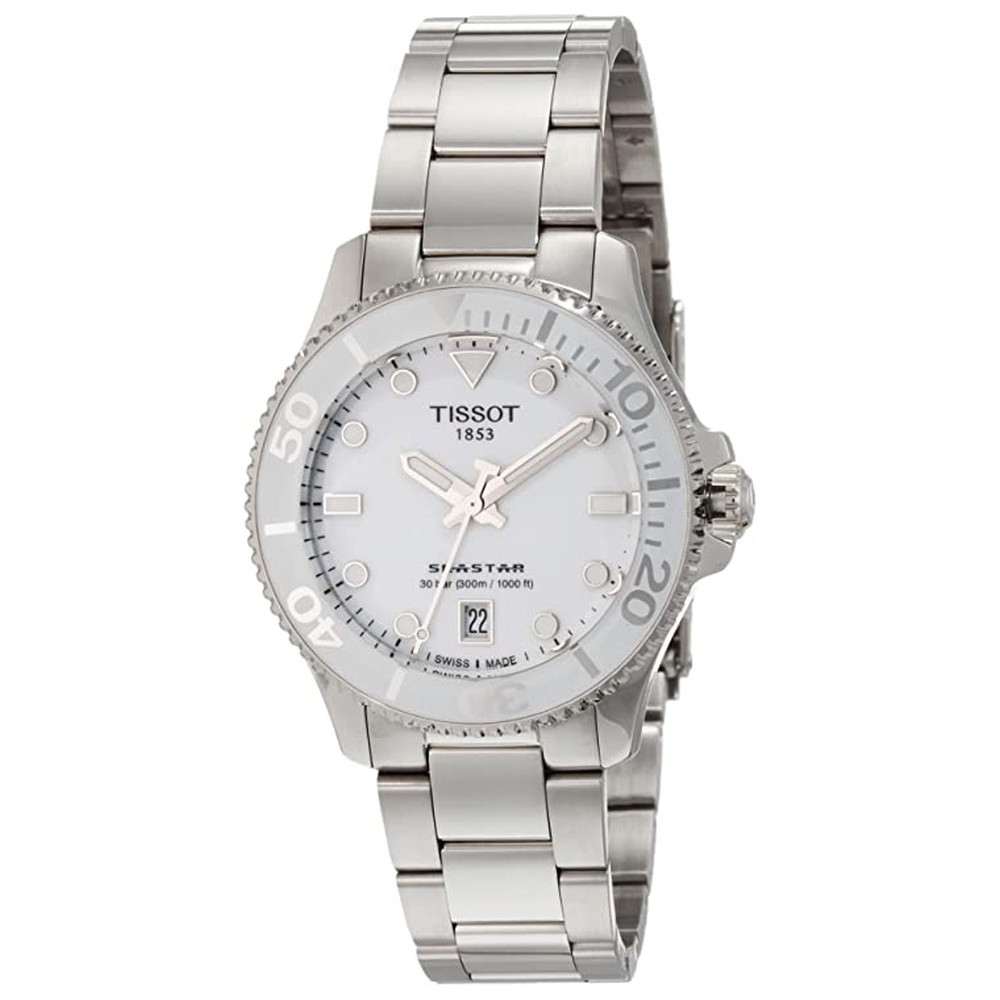 Picture of Tissot Seastar 1K 36mm Stainless Steel Watch with White Dial