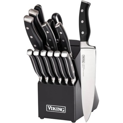 Picture of Viking 14-Piece German Steel Cutlery Block Set - Black Block