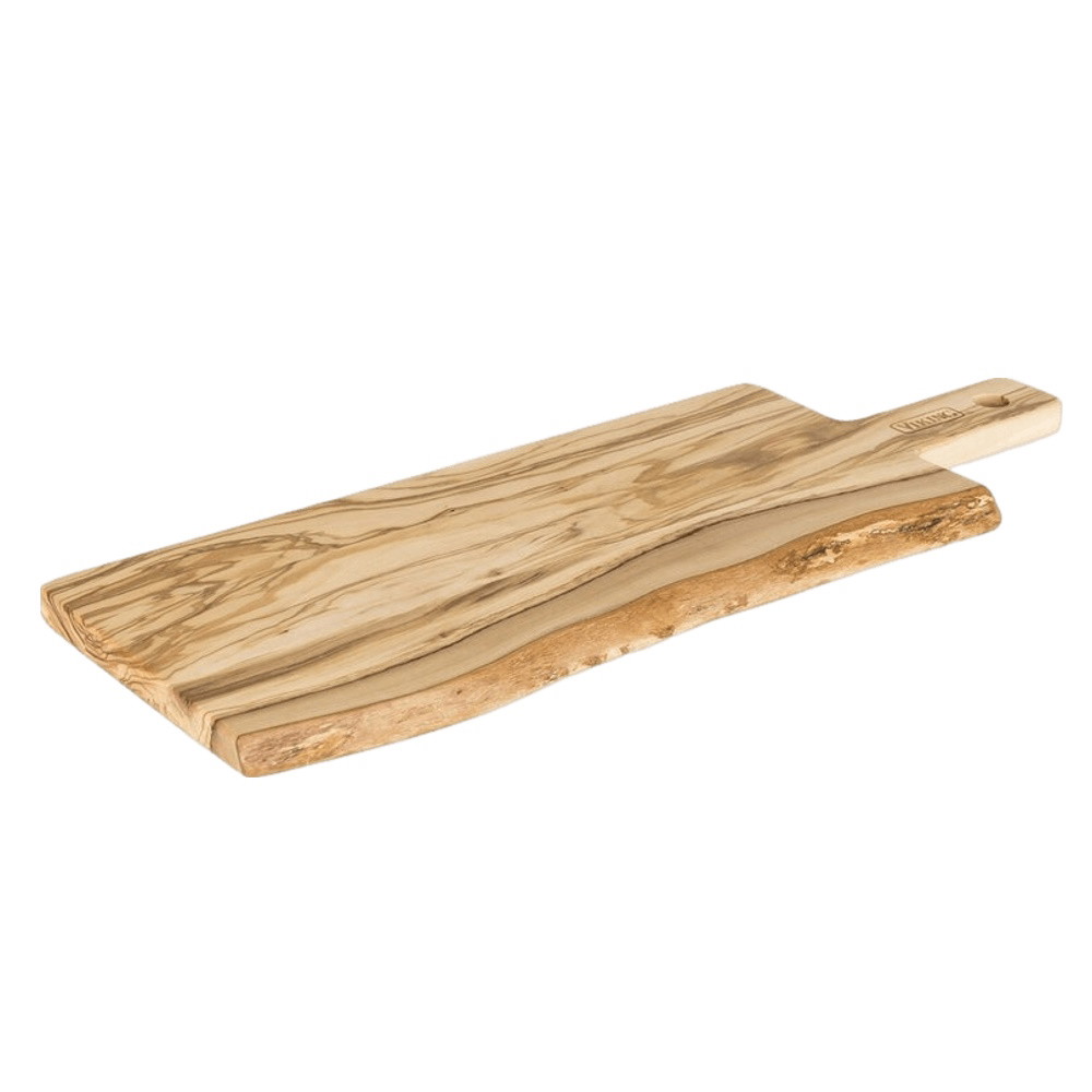 Picture of Viking 22'' Olive Wood Serving Paddle Board with Bark Edge