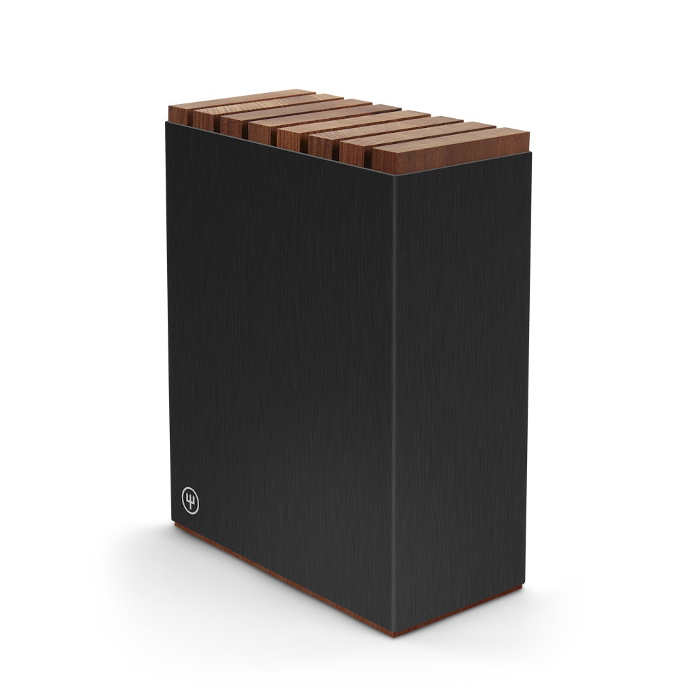 Picture of Wusthof 7-Slot Black Aluminum Knife Block with Wood Insert