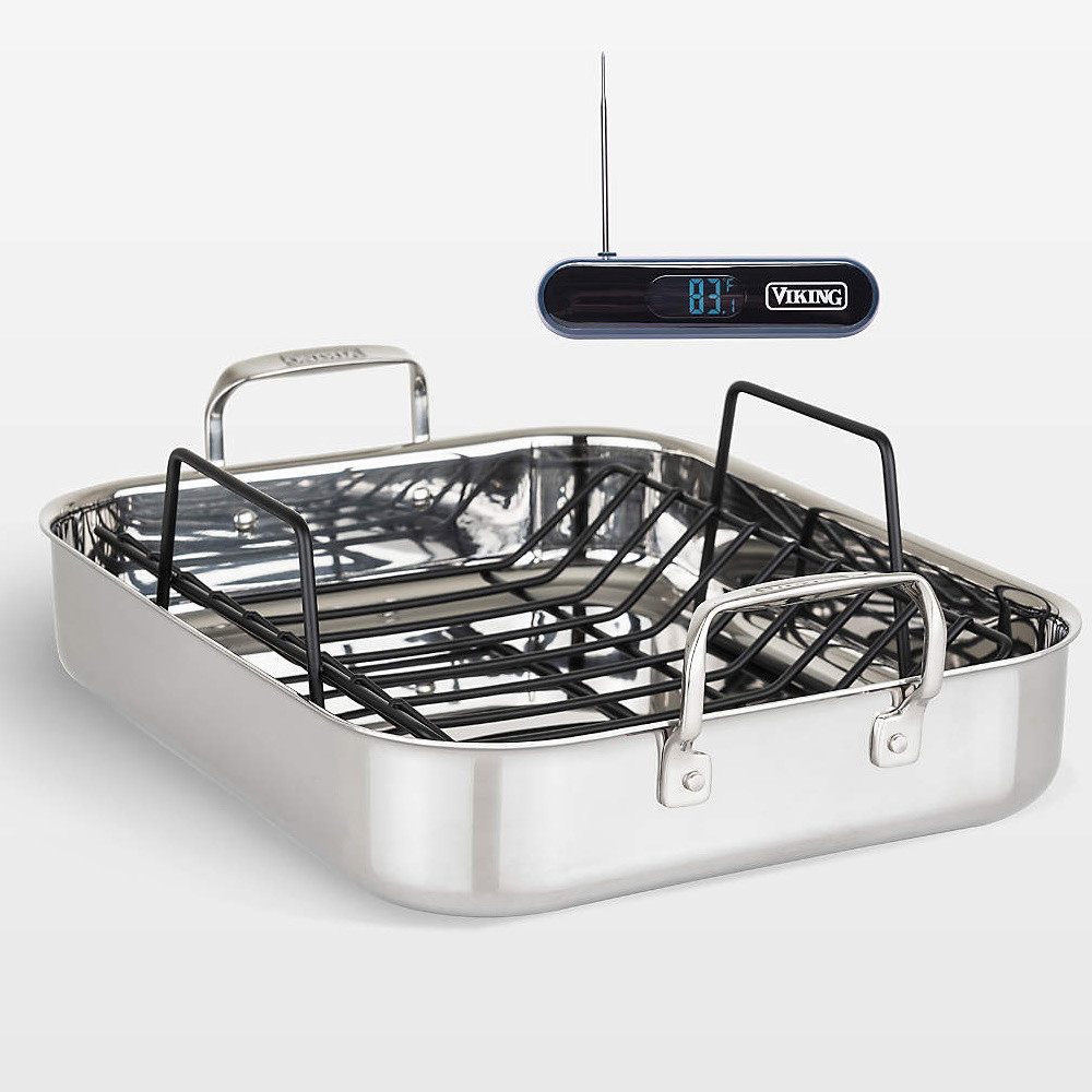 Picture of Viking 3-Ply Roasting Pan & Rack with Bonus Thermometer