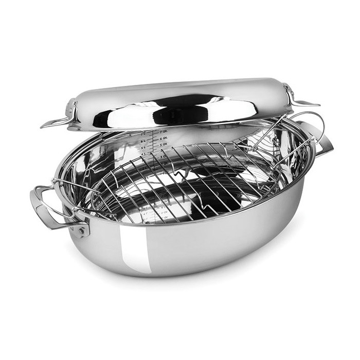 Picture of Viking 9-Qt. Oval Roaster with Induction Lid & Rack