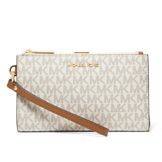 Picture of Michael Kors Jet Set Signature Double Zip Wristlet - Vanilla