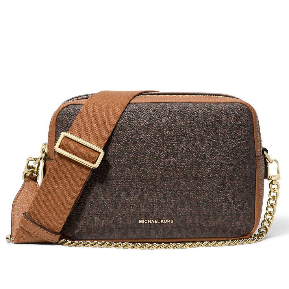 Picture of Michael Kors Bryant Medium DoubleZip Chain Crossbod - Brown/Acorn