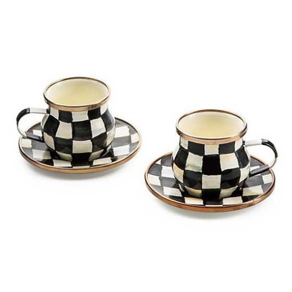 Picture of MacKenzie-Childs Courtly Check Espresso Cup & Saucer Set