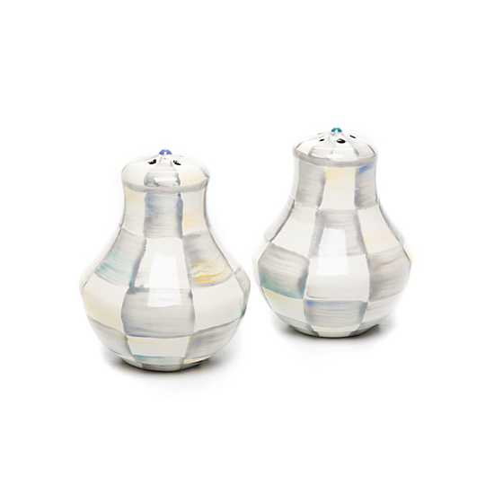Picture of MacKenzie-Childs Sterling Check Enamel Salt & Pepper Shakers