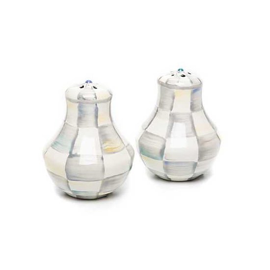 Picture of MacKenzie-Childs Sterling Check Enamel Salt & Pepper Shakers