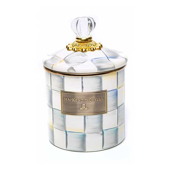 Picture of MacKenzie-Childs Sterling Check Enamel Canister - Small