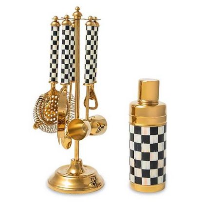 Picture of MacKenzie-Childs Courtly Check 3260 Gold Edition Bar Set